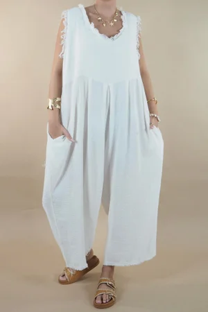 Made in Italy Driftwood Demi Jumpsuit Ecru *